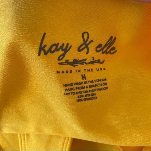 Kay & Elle Yellow Bandeau Bikini Bathing Suit - Picture 6 of 9